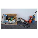 Box of Misc Shop Items & Mini Torch Kit