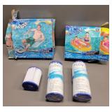 5 - Pool Filters & 2- Lounge Floats