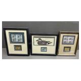 3 - Ducks Unlimited Stamps - Framed
