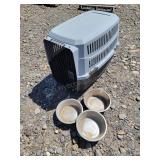 Dog Crate w/ Bowls