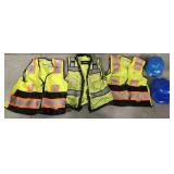 2 Hard Hats w/ High Vis Vests
