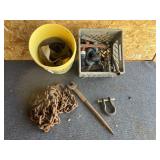 Crate & Bucket of Tools & Rachets