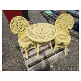 Yellow Plastic  Outdoor Table and Chairs
