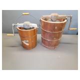 2-- Vintage Wooden Ice Cream Makers
