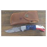 Damascus Knife w/ Sheath