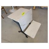 Vintage White School Desk