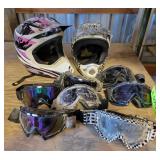 2 - Dirt Bike Helmets & 7 Pairs Goggles