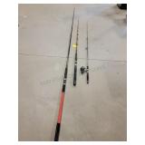 2- Fishing Rods & 1- Rod with Reel