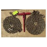 1- 5400 lb Ratchet Binder/ 2- 5/16" Chains