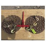 1- 9200 lb Ratchet Binder/ 2- 3/8" Chains