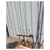 3 - Fishing Rods & Rod Rack
