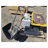 Seed Spreader w/ Pallet of Organic Fertilizer