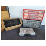 3-- Plastic Screw Boxes/ Power Tool Holders