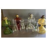 4 - Oil Lamps - Same Style - Different Colors