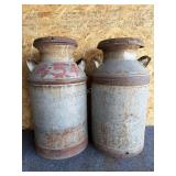 2-- Vintage Milk Cans with Lids