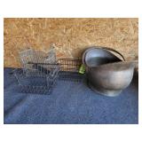 Copper Pot, Wire Baskets