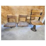 Antique Wooden School Chairs