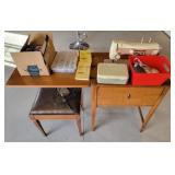 Necchi Sewing Machine w/ Bench & Accessories