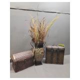 Wicker Baskets w/Vase