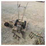 Vintage Tiller & Attachments - Yard Decor