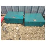 2-- Blue Metal Storage Boxes