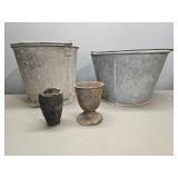 2 Aluminum Buckets & Smelting Cups