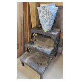 Black 3 Shelf Table Planter w/ Vase
