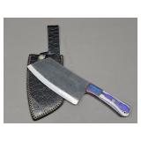 High Carbon Cleaver w/ Leather Sheath