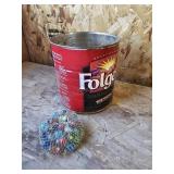 Coffee Can with Marbles