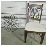 Chair with Metal Accent/ Metal Wall Art