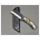 High Carbon Tanto Knife w/ Leather Sheath