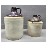 Two Whiskey Crock Jugs