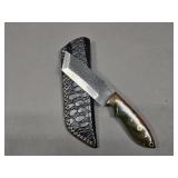 High Carbon Tanto Knife w/ Leather Sheath