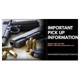IMPORTANT Pick Up Information!  READ