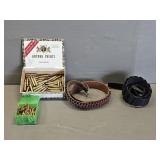 243 & 30-06 EMPTY BRASS & (2) Ammo Belts