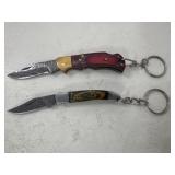 2 - Folding Damascus Knife Keyrings