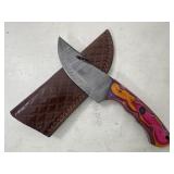 Damascus Knife & Sheath