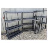 Three Black Plastic Shelves