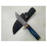Damascus Knife & Sheath