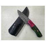 Damascus Knife & Sheath