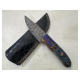 Damascus Knife & Sheath