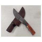 Damascus Knife & Sheath