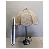 Wicker Table Lamp & Black Light