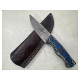 Damascus Knife & Sheath