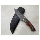 Damascus Knife & Sheath