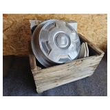 Wood Crate with Hub Caps & Mirrors