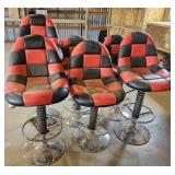6 - Red/Black Checked Bar Stools
