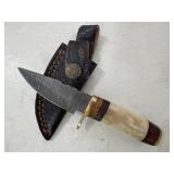 Damascus Knife & Sheath