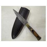Damascus Knife & Sheath
