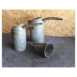 2 - Oil Cans & 1 - Funnel